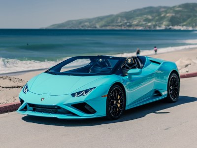 Lamborghini Huracan available for rent in Los Angeles, in blue color